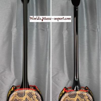 SHAMISEN Traditionnal Instrument Okinawan - serpent - 3 cordes Red Japan import *OCCASION*