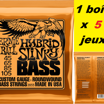 5 x Jeux Ernie Ball basse 45/105 