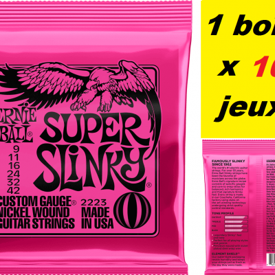 10 x Jeux Ernie Ball électrique 9/42 