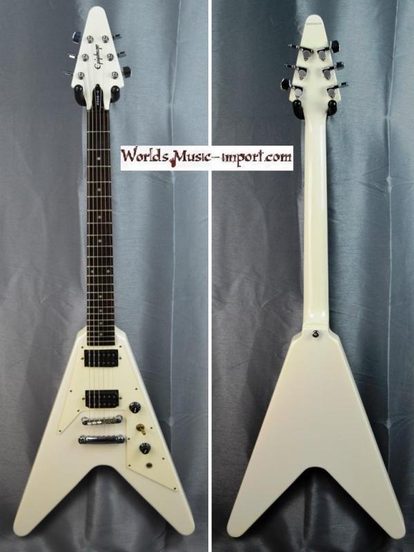 Epiphone gibson flyning v white 1998 korea japan import japon 18 
