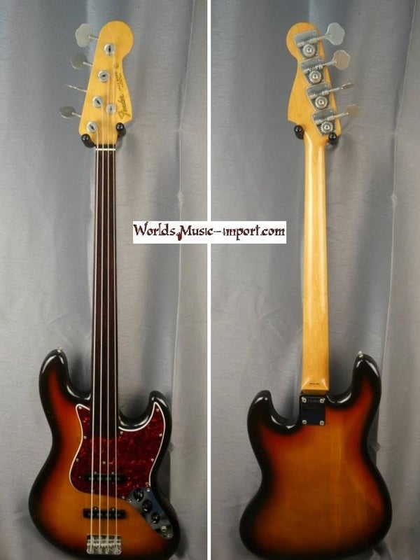 Fender jazz bass jb62 fl fretless 1989 3ts sunburst japon japan 18 